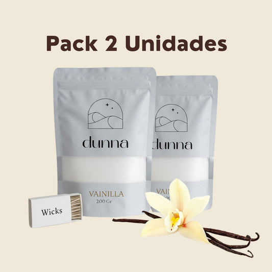 Pack 2 Velas de Arena Vainilla (200gr) + 60 Mechas
