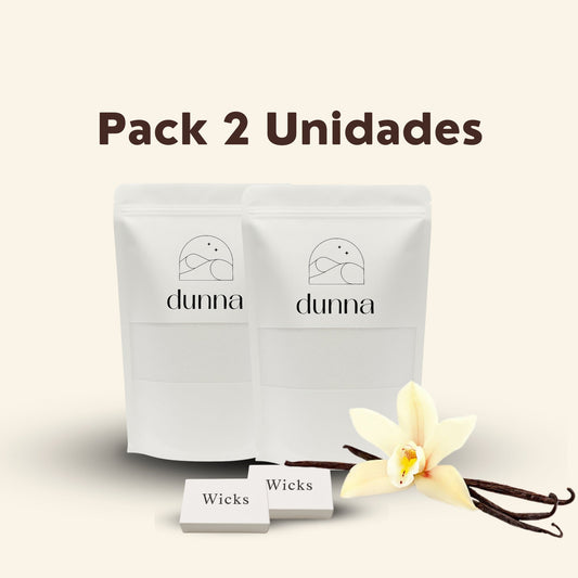 Pack 2 Velas de Arena Vainilla (200gr) + 60 Mechas