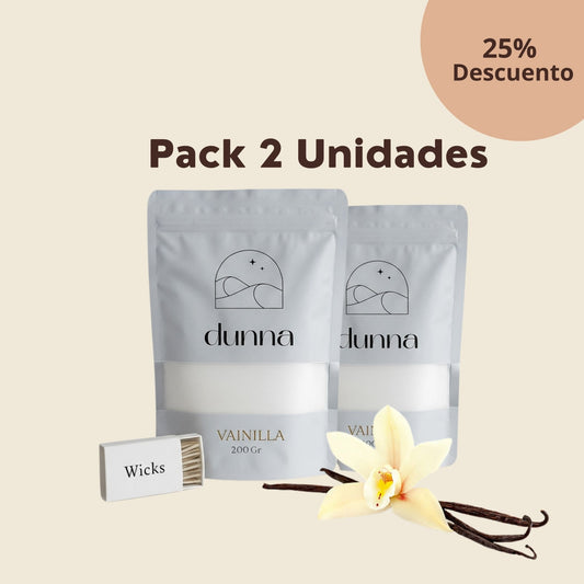Pack 2 Velas de Arena Vainilla (200gr) + 60 Mechas
