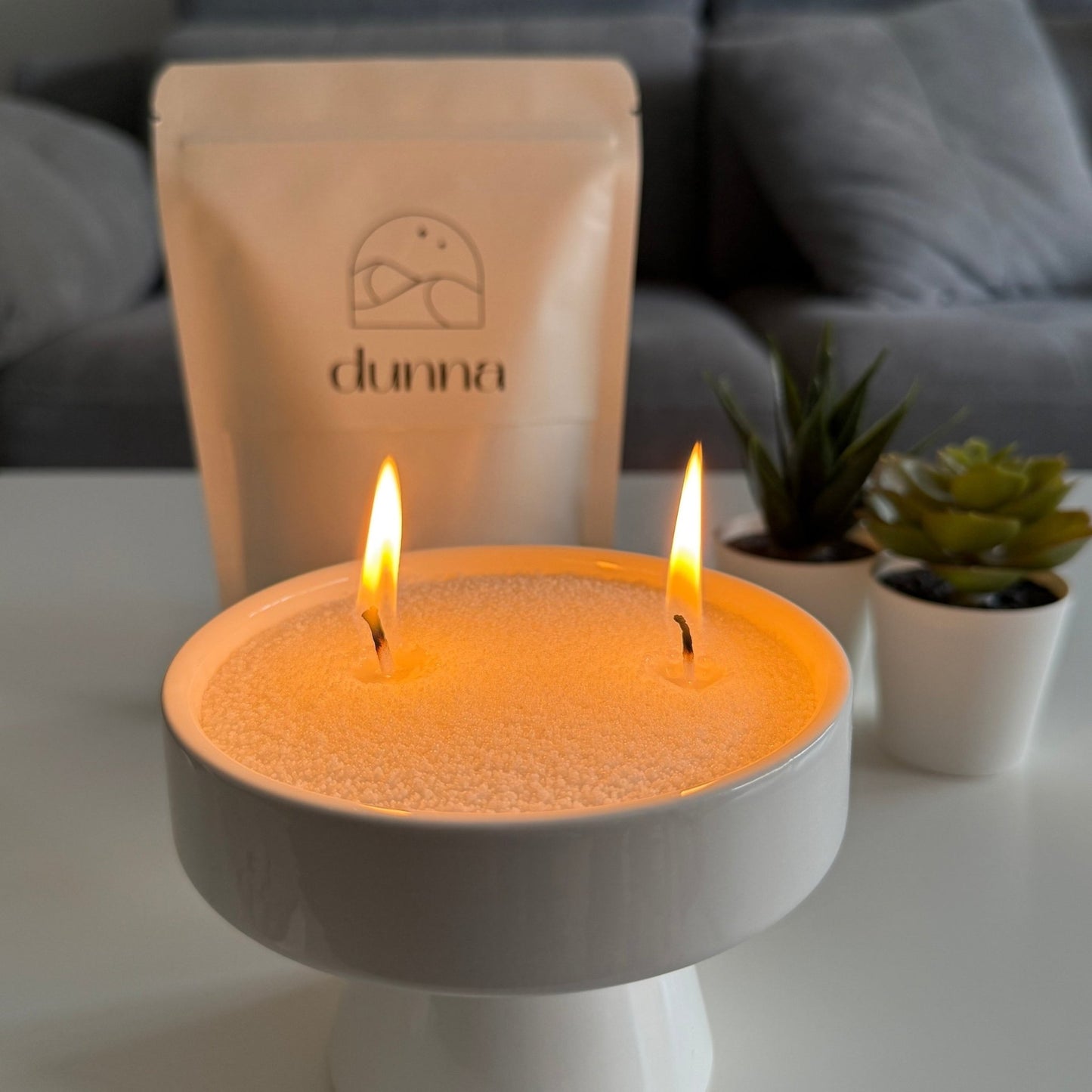 Velas de Arena Vainilla (200gr) + 30 Mechas