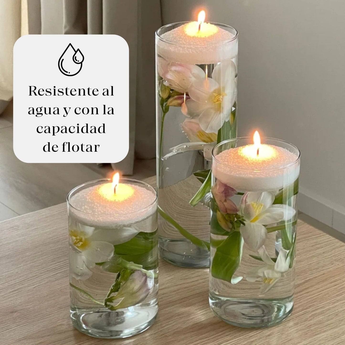 Velas de Arena Vainilla (200gr) + 30 Mechas