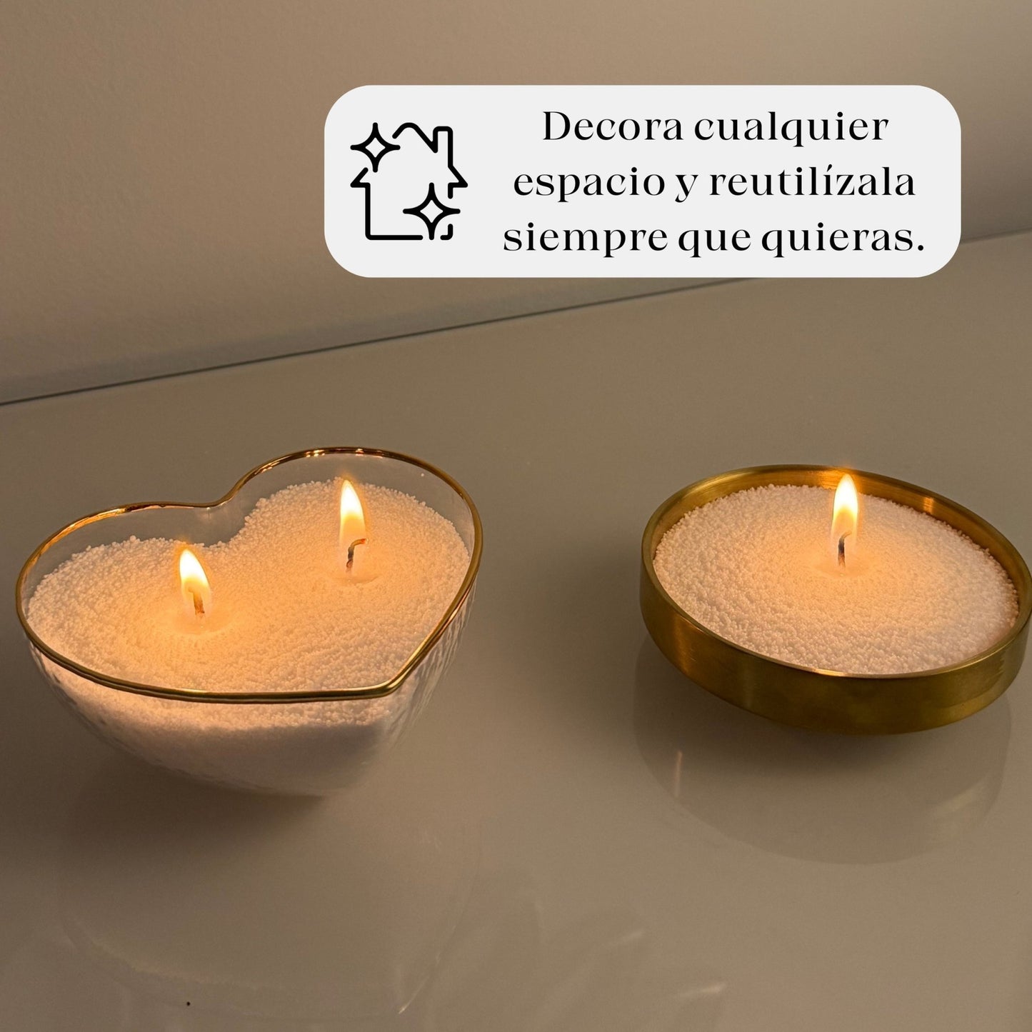 Velas de Arena Vainilla (200gr) + 30 Mechas