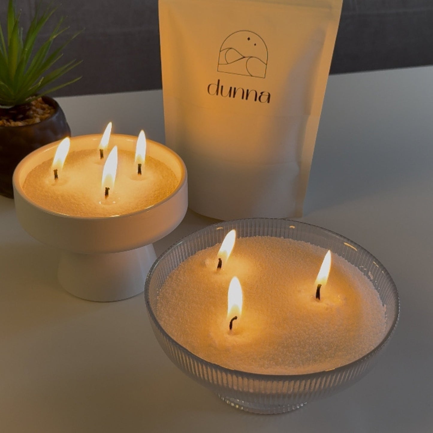 Velas de Arena Vainilla (200gr) + 30 Mechas