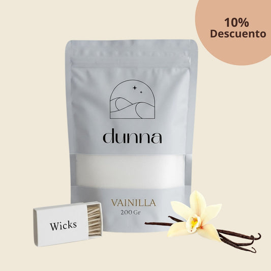 Velas de Arena Vainilla (200gr) + 30 Mechas